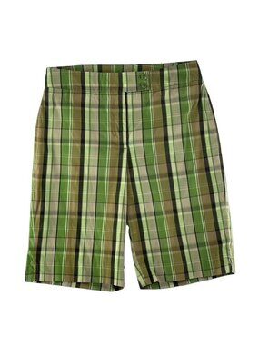 Jones New York Signature Womens Green Plaid Bermuda Shorts Size 10